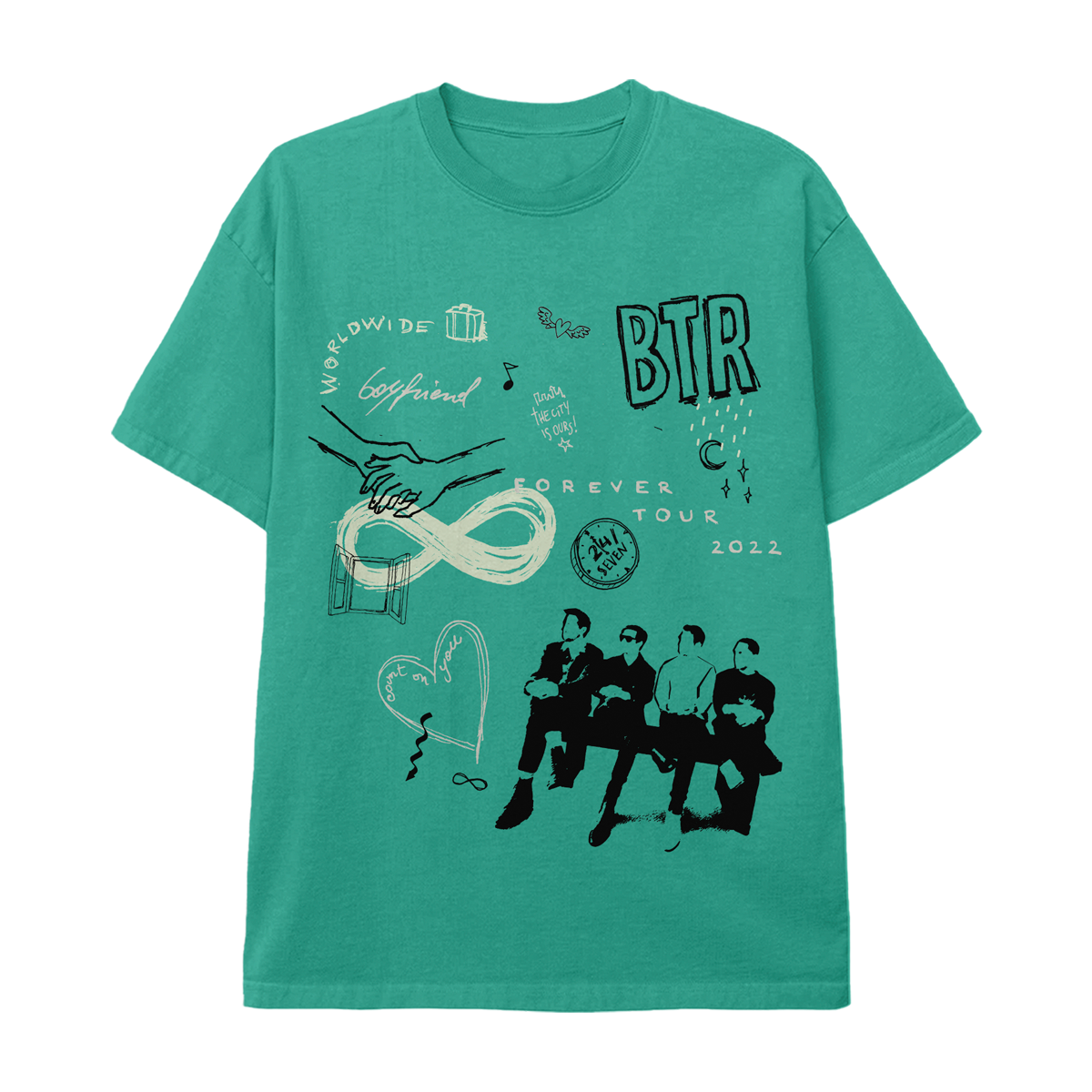 Forever Tour Teal Tee-Big Time Rush